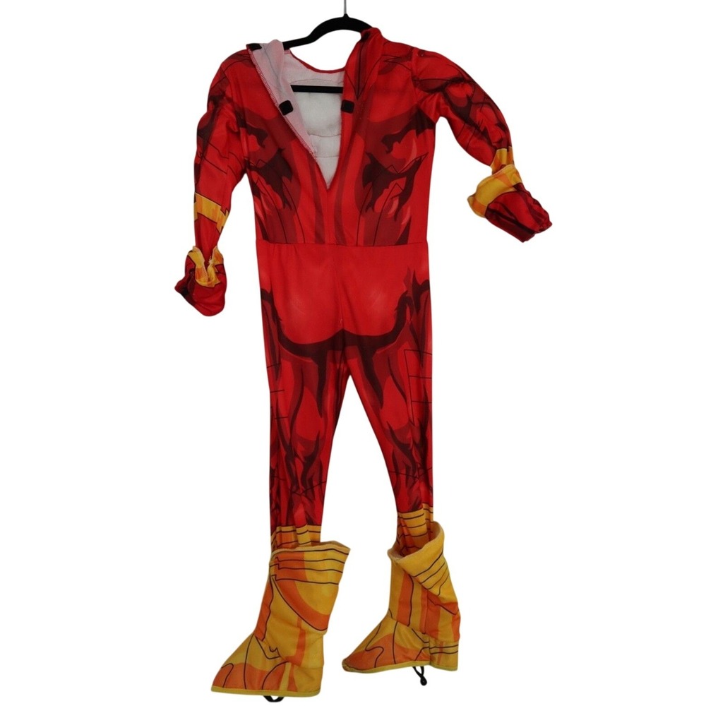 DC Comics The Flash Muscle Chest Costume Kids Red Yellow Jumpsuit Mask Belt - Picture 5 of 16